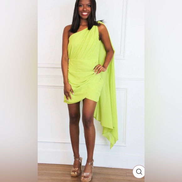 Luxxel Dresses & Skirts - Citron one shoulder dress